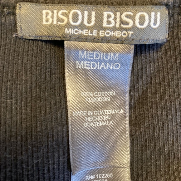 Bisou Bisou Michele Bohbot black and metalic black tank top, size M - Picture 8 of 8